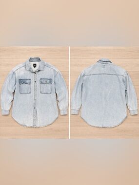 NWOT Wild Fable Light Wash Denim Jacket Oversized Button Front - L